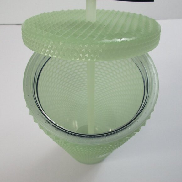 Starbucks Glow In The Dark Cold Cup‎ Light Green Studded Tumbler Grande 24 Oz - Picture 5 of 10